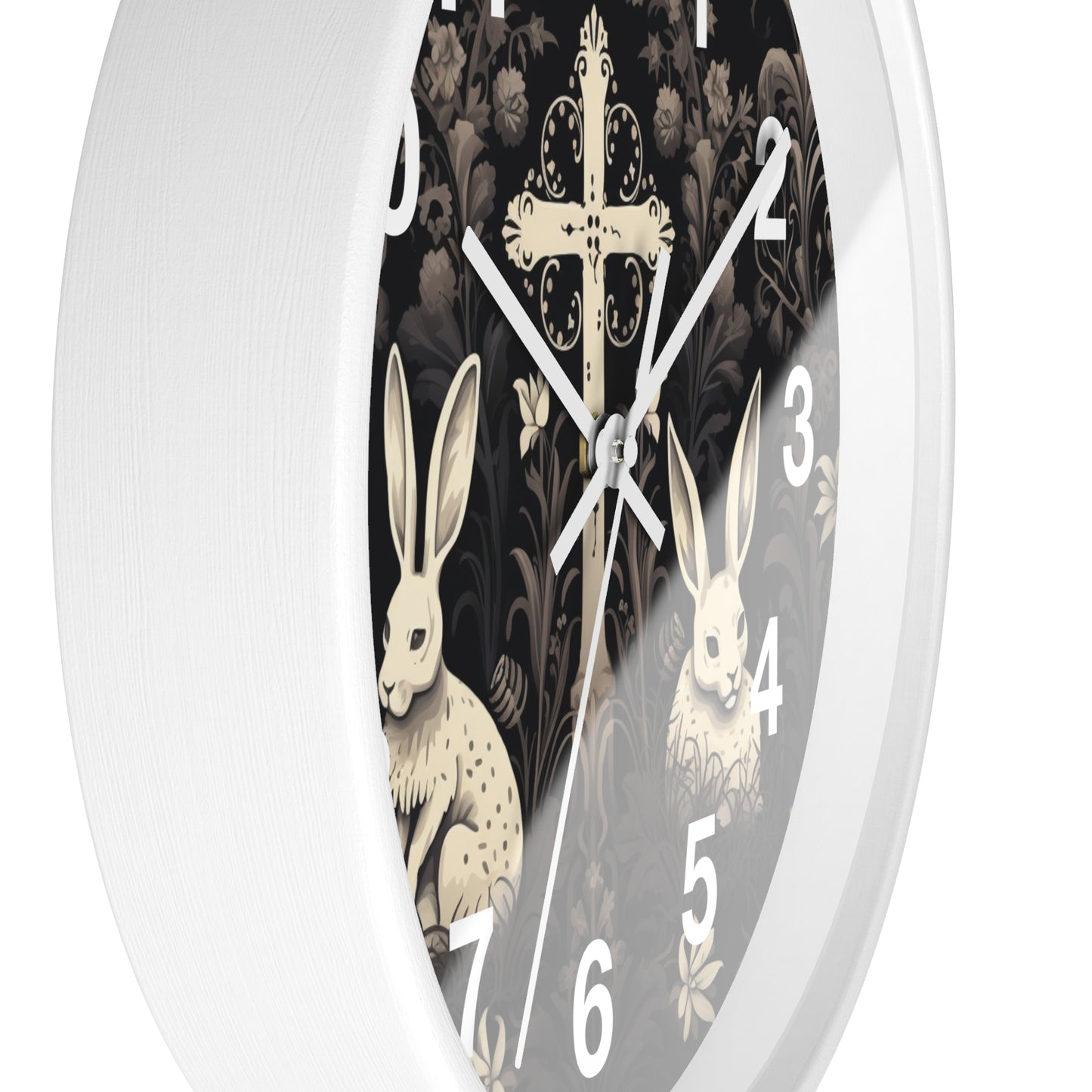 Dark Bunny Cross Gothic House Wall Clock | Haunted Home Decor | Gothic & Eerie Vibes | Battery Operated | Unique Halloween Gift