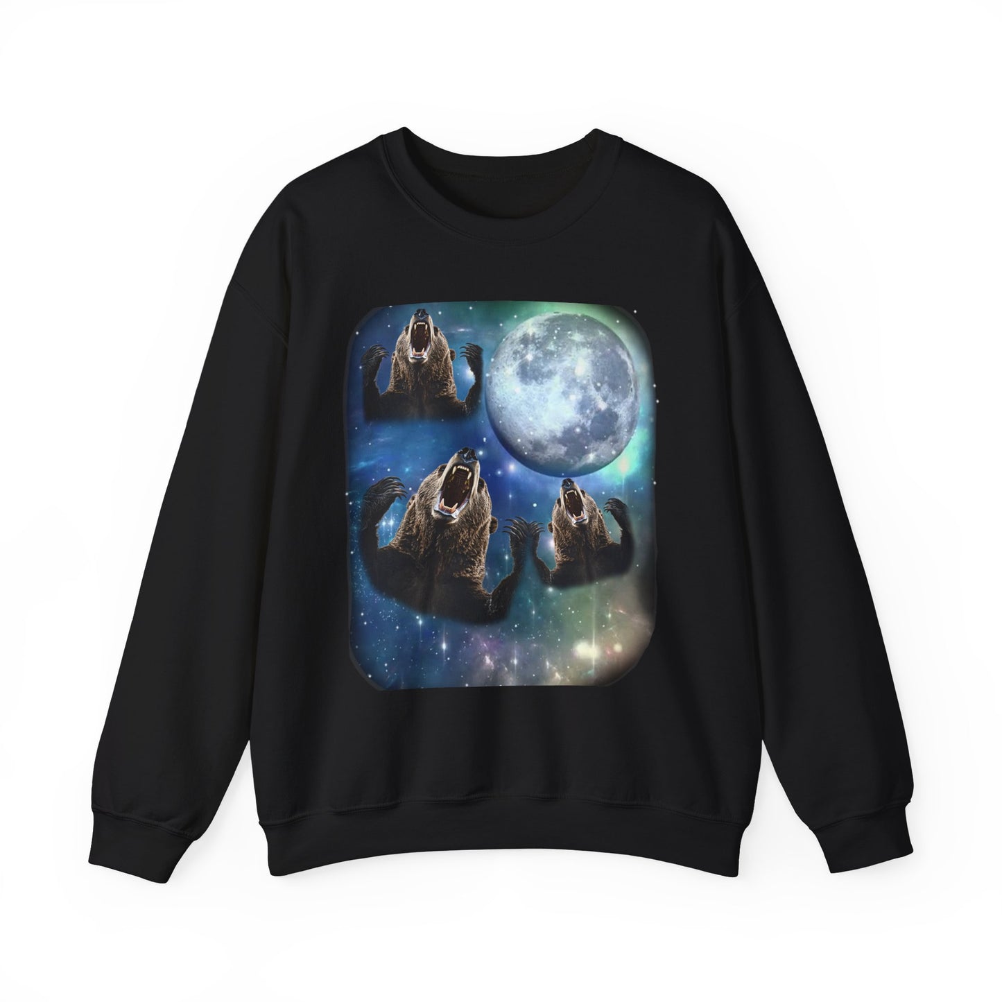 Brown Bear Howling at Moon Sweatshirt | Vintage Bear Lover Pullover Sweater | Funny Brown Bear Apparel Gift Wildlife Enthusiasts Cute Bear