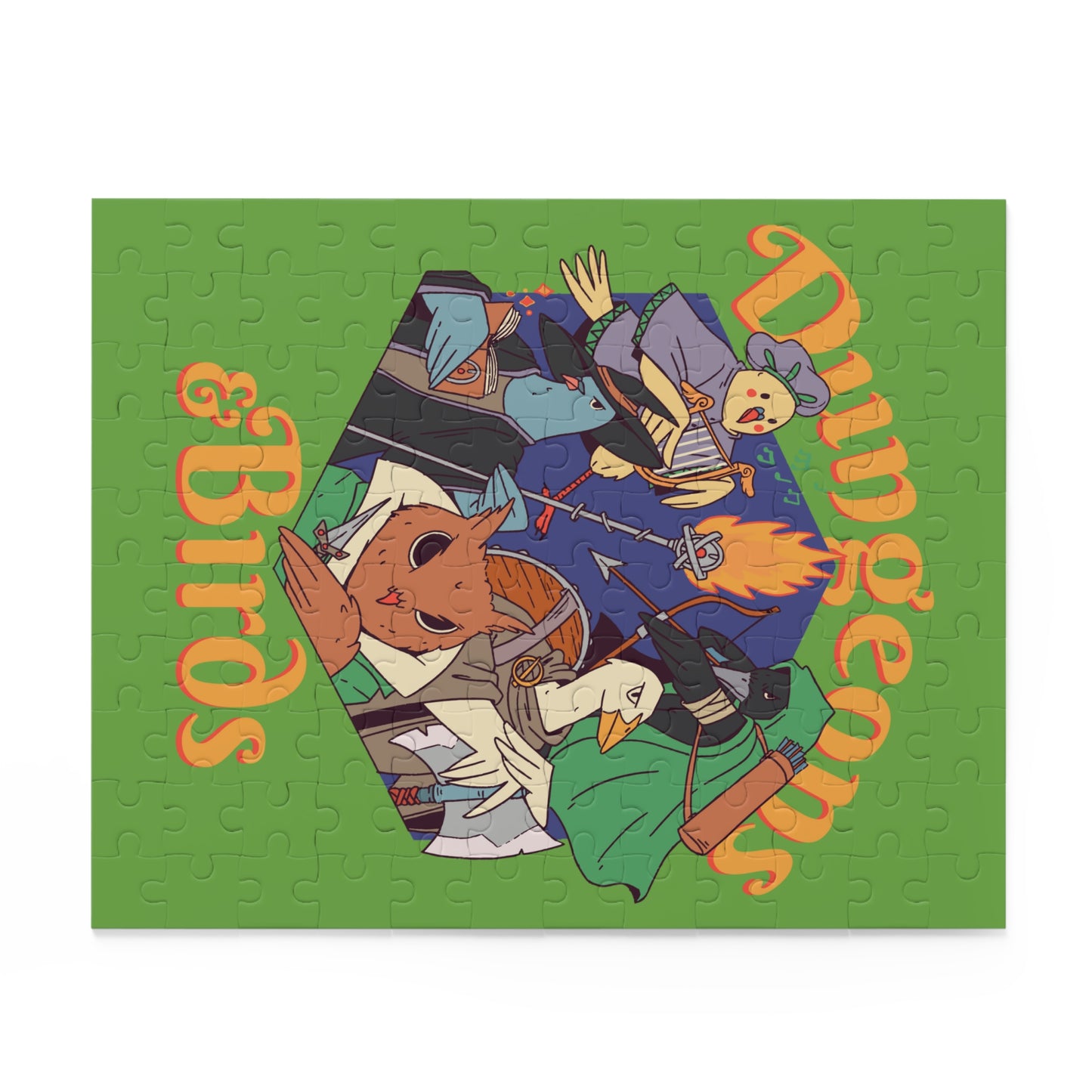 Dungeons and Birds Jigsaw Puzzle Funny D&D Parody 120-500 Pieces for Nerdy Fantasy Game Fans and Bird Lovers RPG Style Puzzle