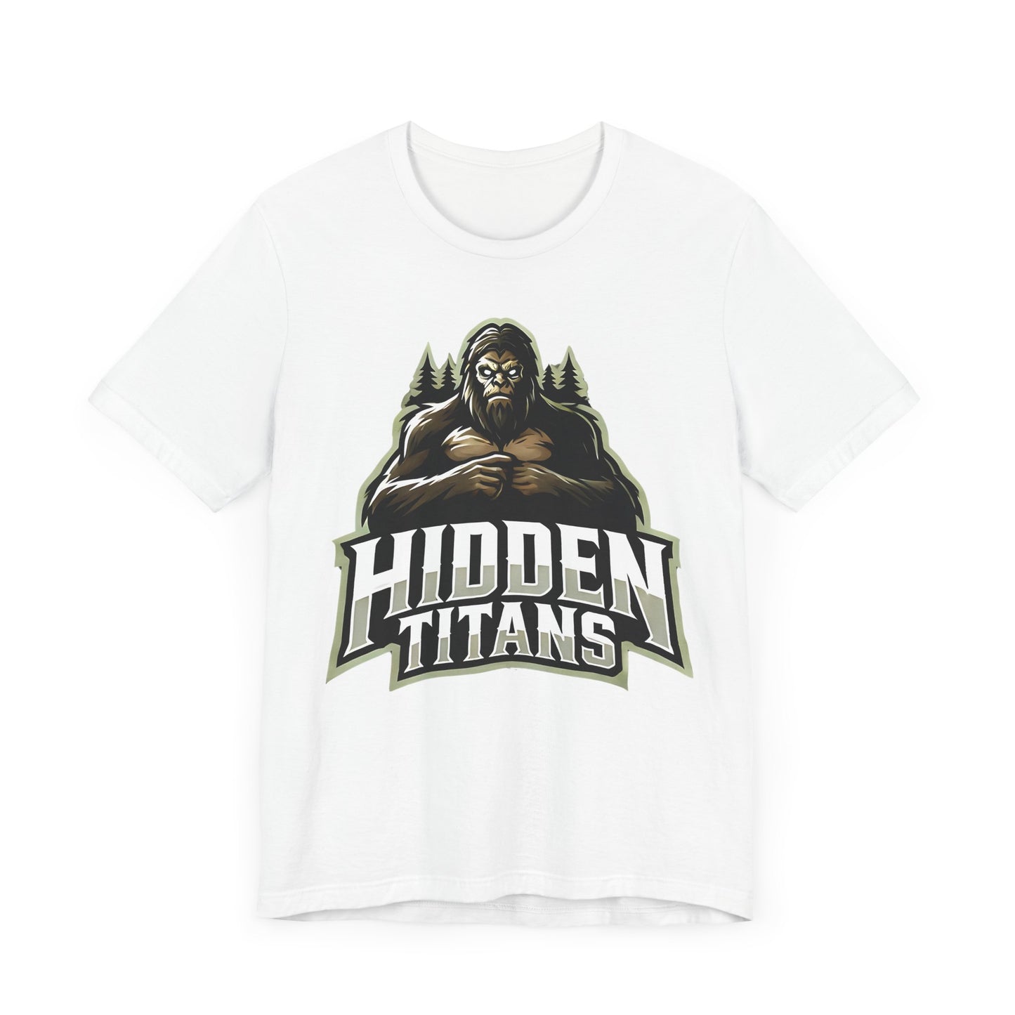 Hidden Titans Bigfoot Shirt | Mysterious Sasquatch Design | Unique Gift Cryptid Lover | Esports Jersey Style Graphic Tee Funny Bigfoot Shirt