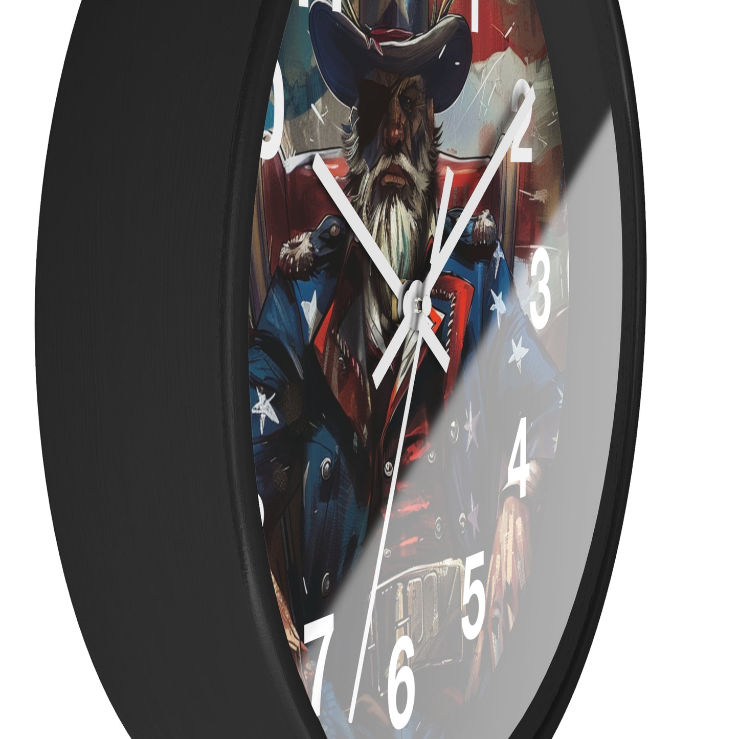 Grunge Patriot Style Wall Clock | USA Rebellion Art | Battery Operated | Patriotic Pride Decor Founding Fathers | Perfect Gift History Buffs