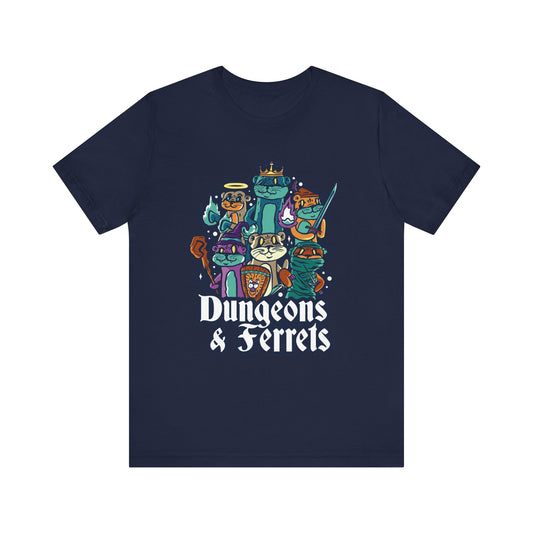 Dungeons and Ferrets Shirt | D&D Parody Game Tee for Ferret Lovers | Roleplaying Fantasy Game | Fun Nerdy Gift Ideas Ferret Gift Idea