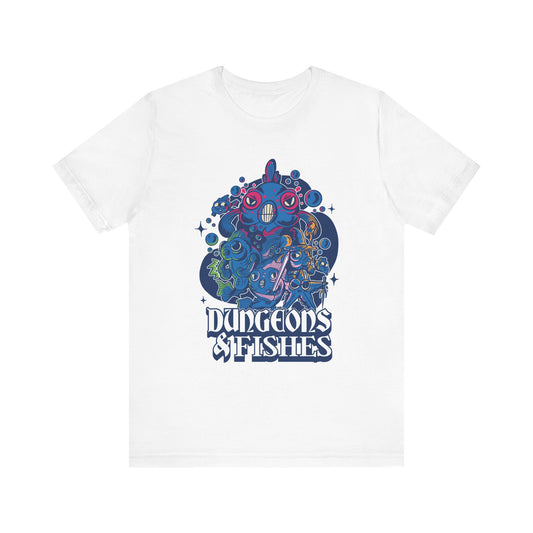 Dungeons and Fish Shirt | D&D Parody Game Tee for Fish Lovers | Aquatic Roleplaying Fantasy Game | Nerdy Gift Ideas Gamers Funny Fish Shirt