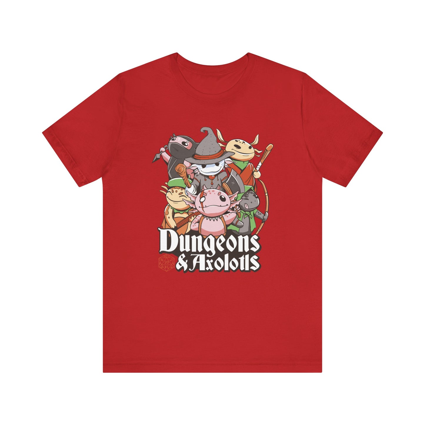 Dungeons and Axolotls Shirt | D&D Parody Tee for Axolotl Lovers | Roleplaying Fantasy Game | Unique Nerdy Gift Ideas