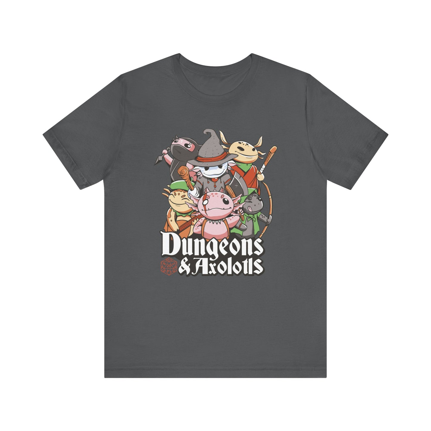 Dungeons and Axolotls Shirt | D&D Parody Tee for Axolotl Lovers | Roleplaying Fantasy Game | Unique Nerdy Gift Ideas