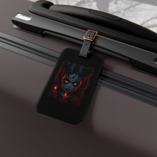 Scary Possessed Doll Luggage Tag - Creepy Gothic Accessory for Witchcraft & Horror Lovers - Perfect Baggage ID for Demonic Adventures