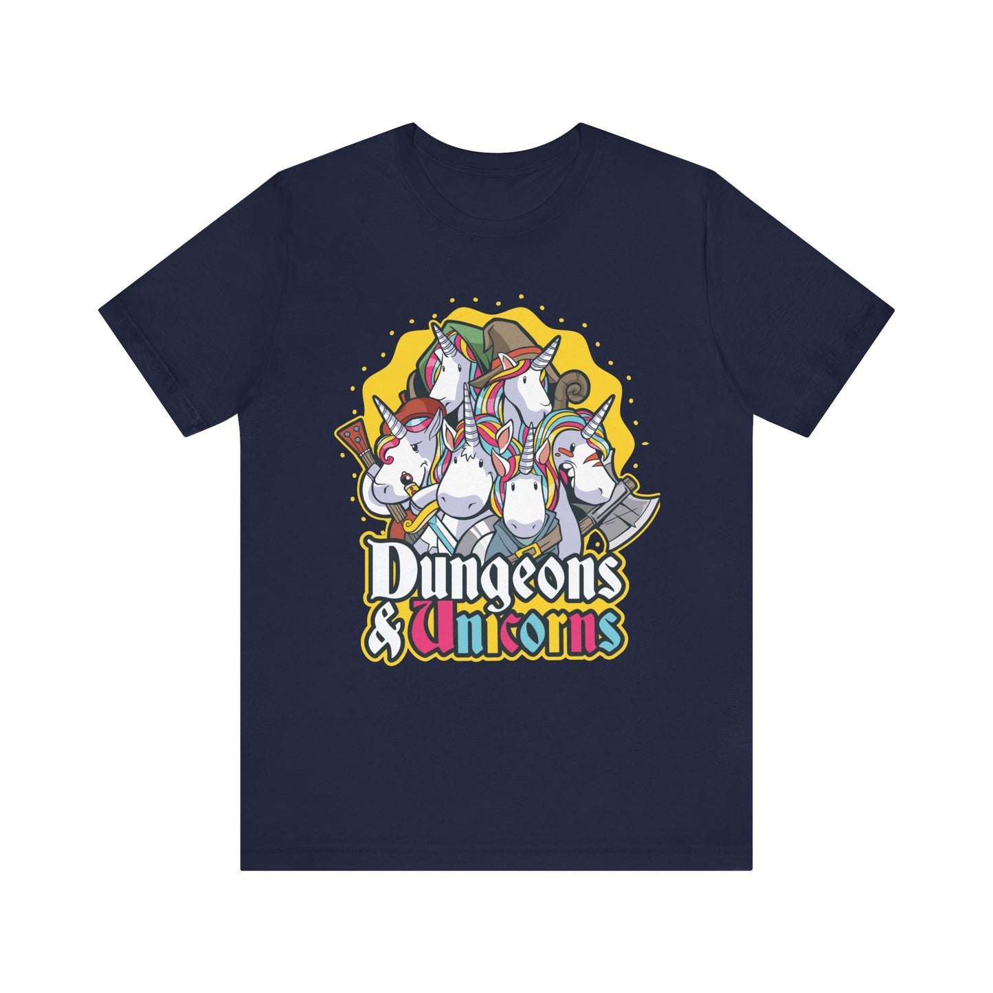 Dungeons and Unicorns Shirt | D&D Parody Game Tee for Unicorn Lovers | Magical Roleplaying Fantasy Game | Fun Nerdy Gift Ideas Funny Unicorn