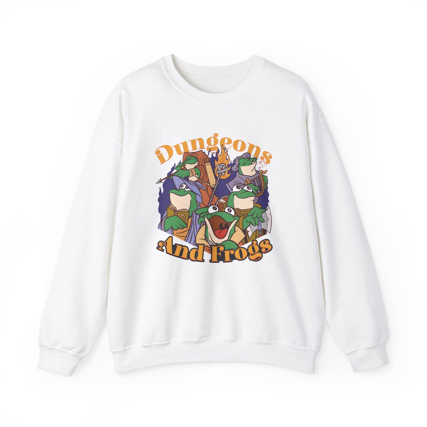 Dungeons and Frogs Funny D&D Parody Sweatshirt | Nerdy Fantasy Game Sweater Frog Lovers | Unique Winter Gift | Cozy Fun Sweatshirt Gamers