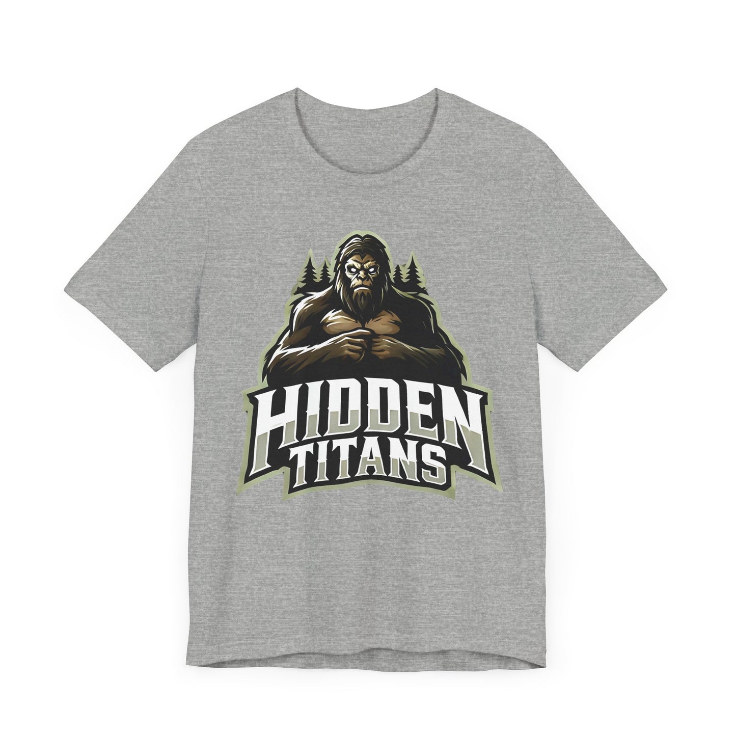 Hidden Titans Bigfoot Shirt | Mysterious Sasquatch Design | Unique Gift Cryptid Lover | Esports Jersey Style Graphic Tee Funny Bigfoot Shirt