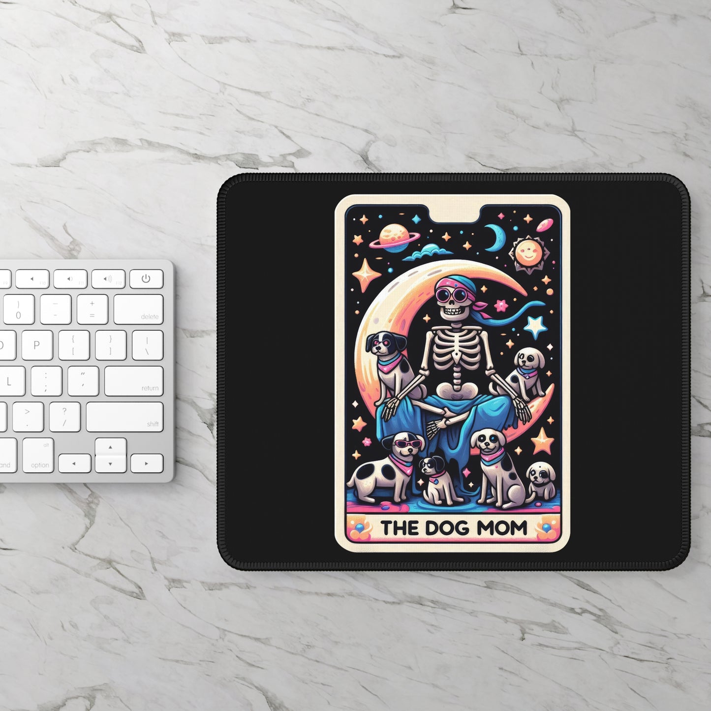 Dog Mom Tarot Card Non Slip Mouse Pad | Pet Lover Office Desk Decor Dog Moms Gift Tarot-Inspired Desk Mat | Canine-Themed Desk Accessory