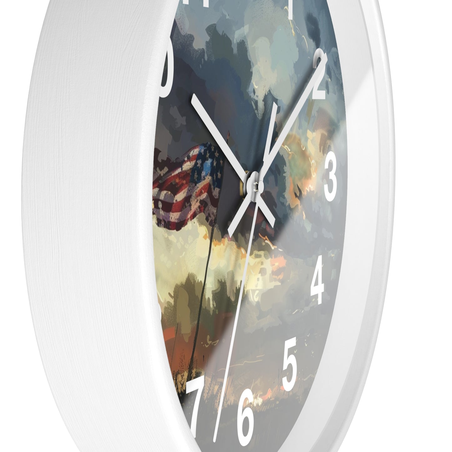 American Flag Pole Wall Clock | Patriotic Standing Flag Design | Battery Operated | USA Pride Decor | Perfect Gift for Patriots and Veteran