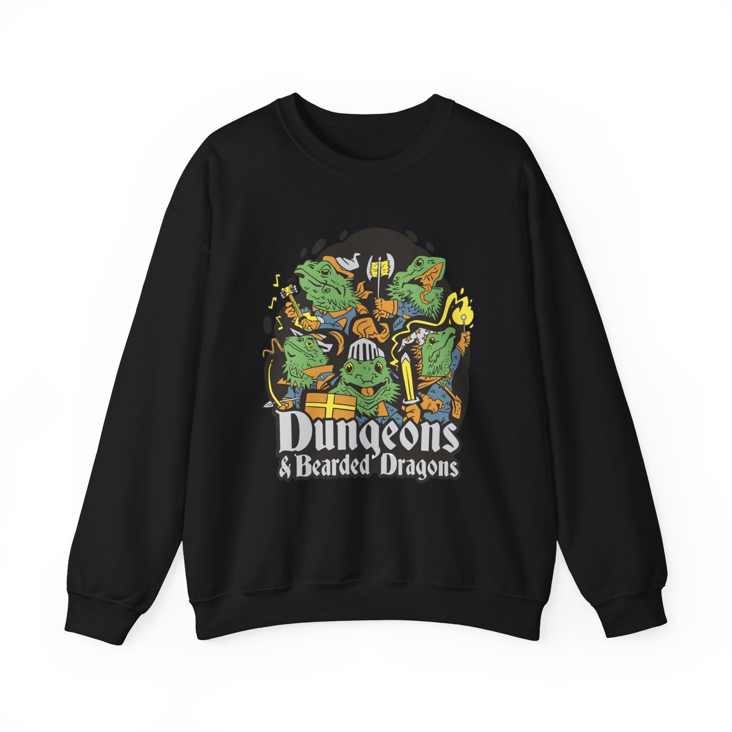 Dungeons and Bearded Dragons Funny D&D Parody Sweatshirt | Nerdy Fantasy Sweater Bearded Dragon Lovers Winter Gift Cozy Fun Sweatshirt Gamer