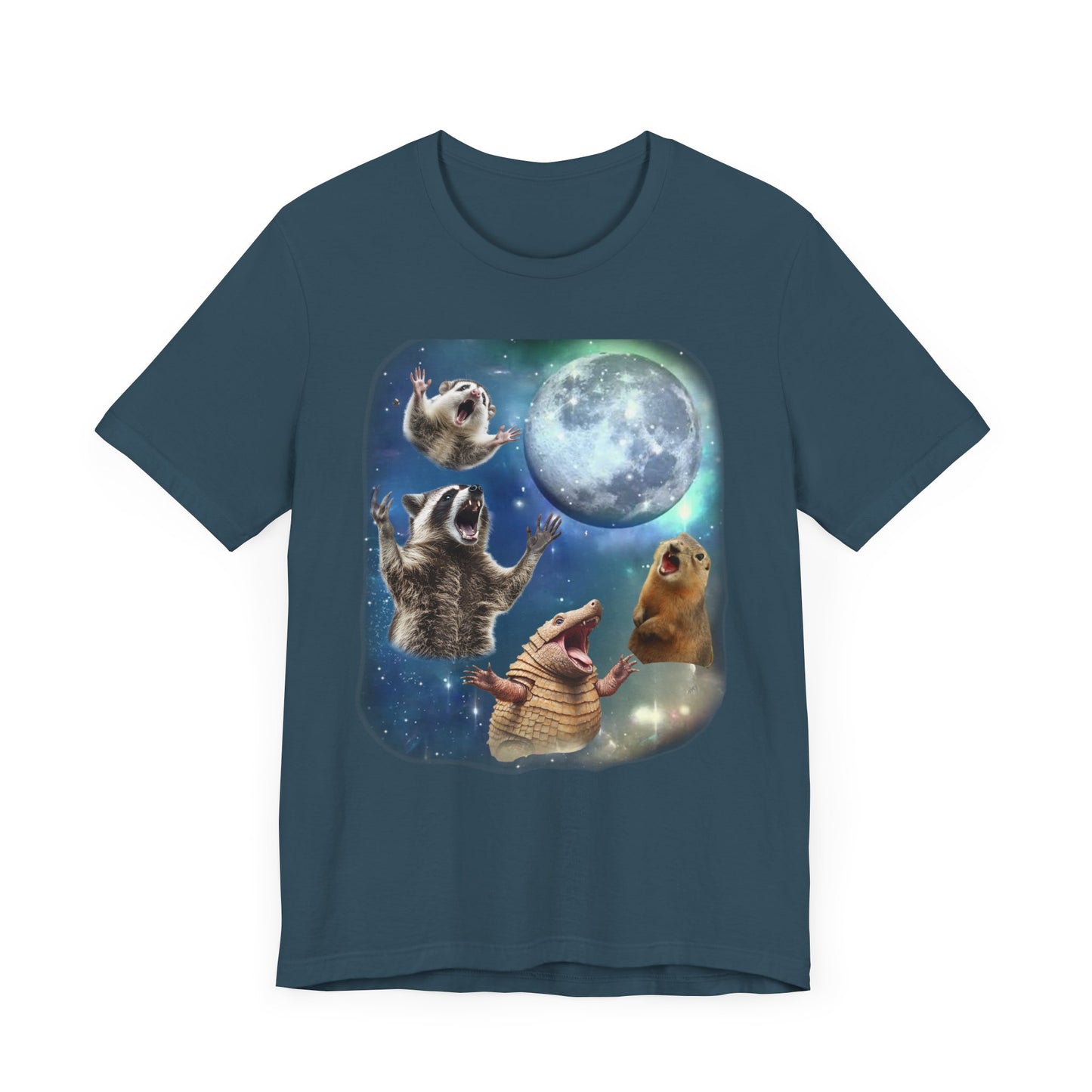 Feral Animals Howling at the Moon Shirt | Funny Raccoon, Opossum, Armadillo & Prairie Dog Tee | '90s-Inspired Animal Humor Shirt