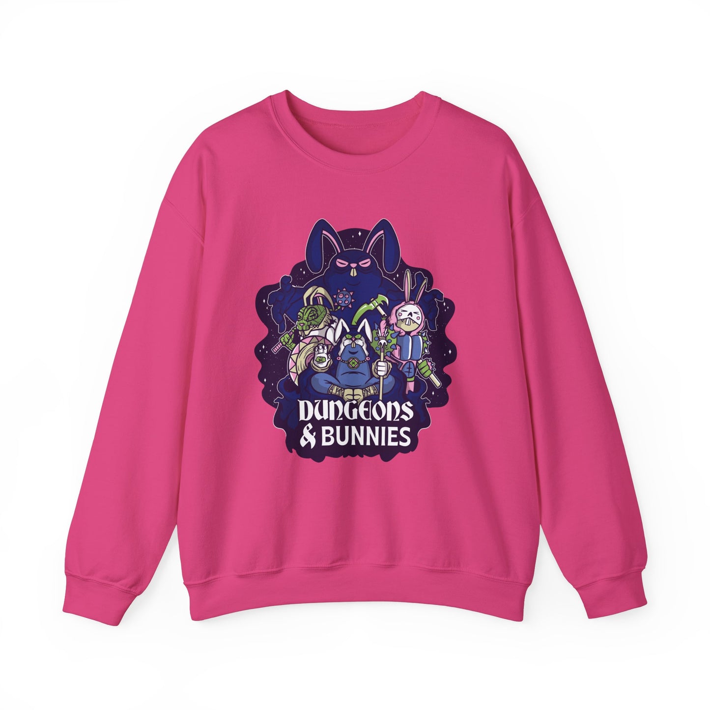 Dungeons and Bunnies Funny D&D Parody Sweatshirt | Nerdy Fantasy Game Sweater Bunny Lovers | Unique Winter Gift | Cozy Fun Sweatshirt Gamers