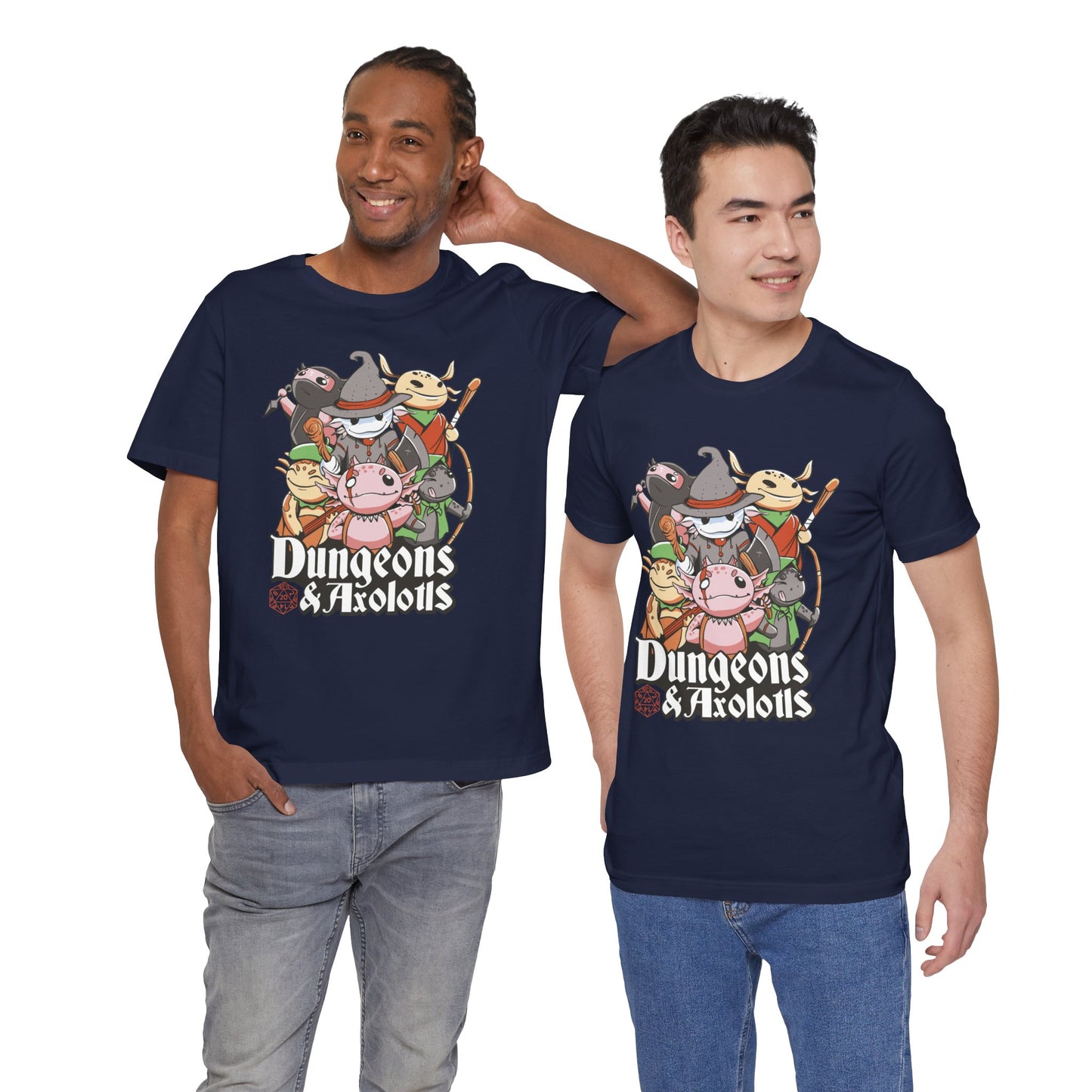 Dungeons and Axolotls Shirt | D&D Parody Tee for Axolotl Lovers | Roleplaying Fantasy Game | Unique Nerdy Gift Ideas