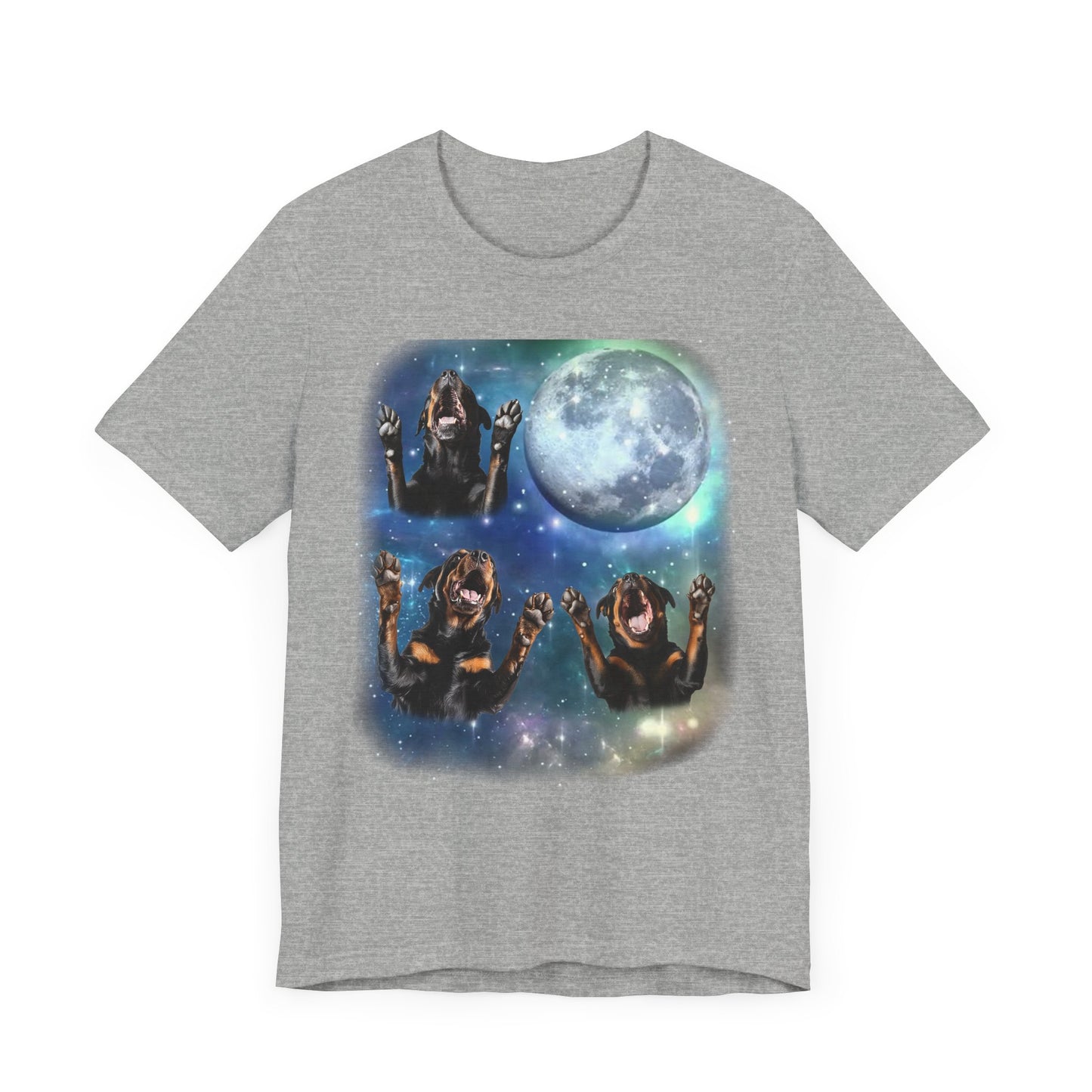 Rottweiler Howling at the Moon Shirt Vintage 90s Inspired Rottweiler Tee Funny Dog Lover Gift Retro Animal Vibes Humorous Rottweiler Design