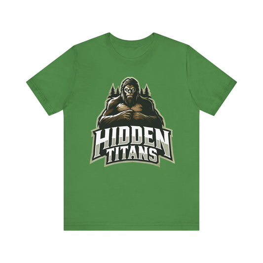 Hidden Titans Bigfoot Shirt | Mysterious Sasquatch Design | Unique Gift Cryptid Lover | Esports Jersey Style Graphic Tee Funny Bigfoot Shirt