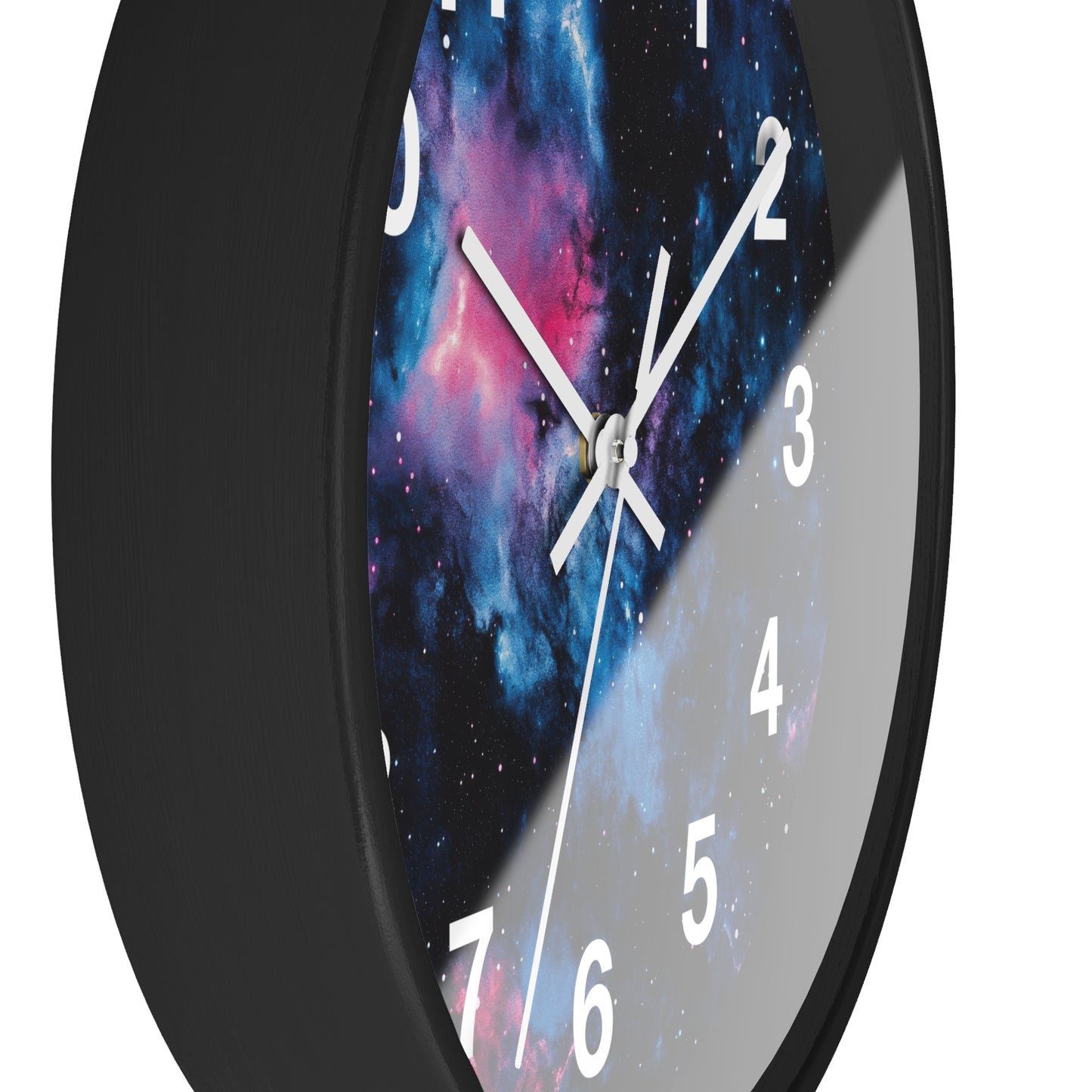 Pink & Blue Space Galaxy Wall Clock | Trippy Rave Decor | Battery Operated | Unique Teen Girl Room Decor | Ideal Gift Space and Galaxy Fans